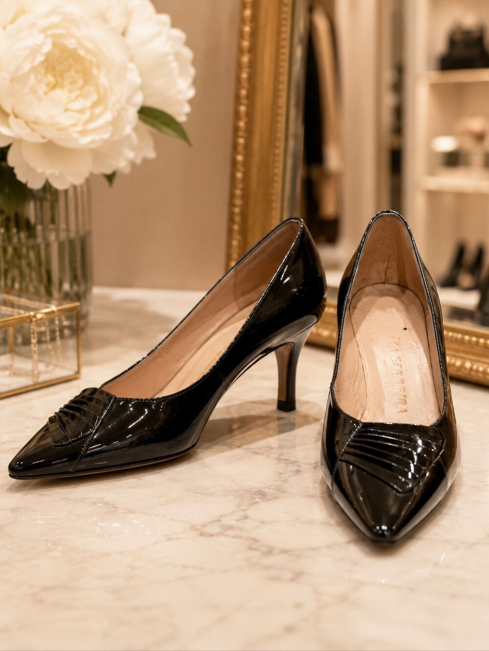 DeSousa Ferreira Glossy Black Heels 1970 In Fabulous Condition